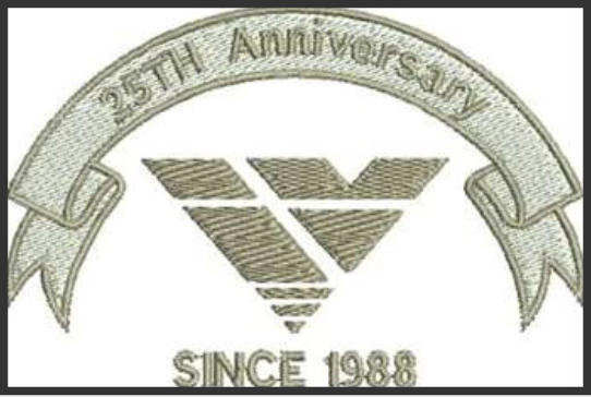 Whitaker Sales 25th Anniversary embroidered patch logo